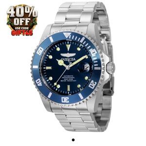Invicta Blue Dial Silver Band Watch